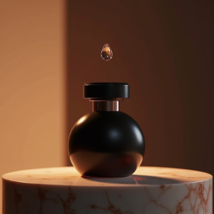 Jewelry — Sleek Matte-black Perfume Bottle With A Product Ads #0079 (Stable Diffusion)
