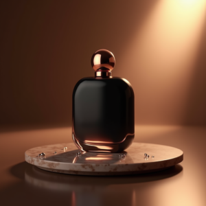 Jewelry — Sleek Matte-black Perfume Bottle With A Product Ads #0085 (Recraft)