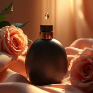 Jewelry — Sleek Matte-black Perfume Bottle With A Product Ads #0115 (Stable Diffusion)