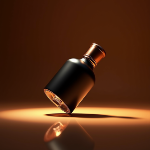 Jewelry — Sleek Matte-black Perfume Bottle With A Product Ads #0145 (Recraft)