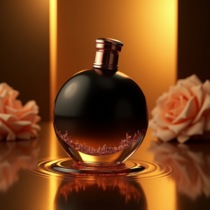 Jewelry — Sleek Matte-black Perfume Bottle With A Product Ads #0181 (Recraft)
