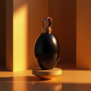Jewelry — Sleek Matte-black Perfume Bottle With A Product Ads #0211 (Stable Diffusion)