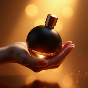 Jewelry — Sleek Matte-black Perfume Bottle With A Product Ads #0217 (Recraft)
