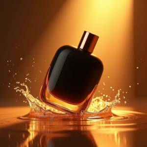 Jewelry — Sleek Matte-black Perfume Bottle With A Product Ads #0248 (FLUX)