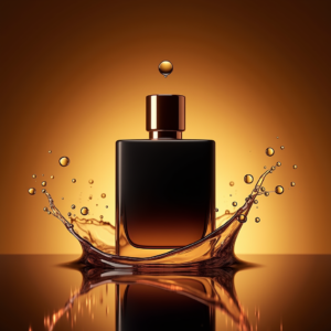 Jewelry — Sleek Matte-black Perfume Bottle With A Product Ads #0254 (Ideogram)
