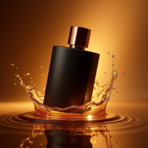 Jewelry — Sleek Matte-black Perfume Bottle With A Product Ads #0260 (FLUX)