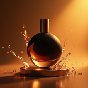 Jewelry — Sleek Matte-black Perfume Bottle With A Product Ads #0278 (Ideogram)