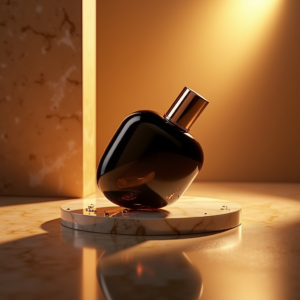 Jewelry — Sleek Matte-black Perfume Bottle With A Product Ads #0296 (FLUX)