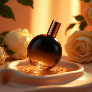 Jewelry — Sleek Matte-black Perfume Bottle With A Product Ads #0320 (FLUX)