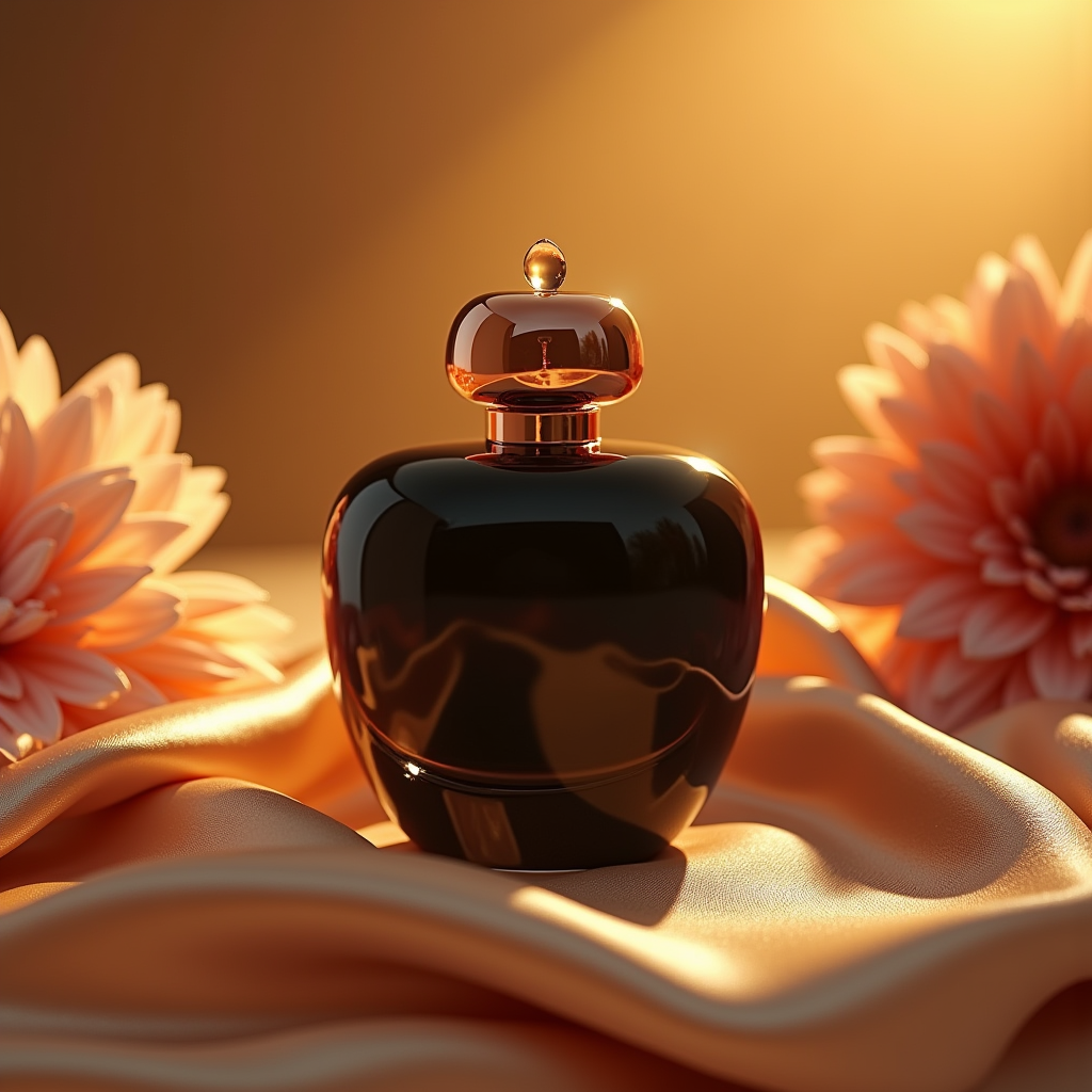 Jewelry — Sleek Matte-black Perfume Bottle With A Product Ads #0326 (Ideogram)
