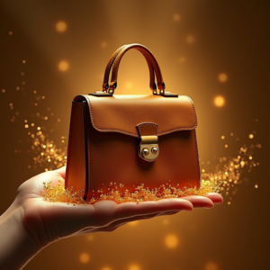 Jewelry — Tailored Leather Handbag With Polished Gold Product Ads #0022 (Gemini)