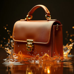 Jewelry — Tailored Leather Handbag With Polished Gold Product Ads #0052 (Seedream)