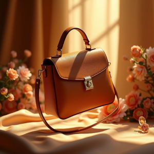 Jewelry — Tailored Leather Handbag With Polished Gold Product Ads #0112 (Seedream)
