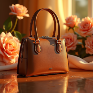 Jewelry — Tailored Leather Handbag With Polished Gold Product Ads #0124 (Seedream)