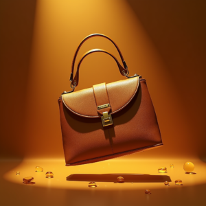 Jewelry — Tailored Leather Handbag With Polished Gold Product Ads #0184 (Seedream)