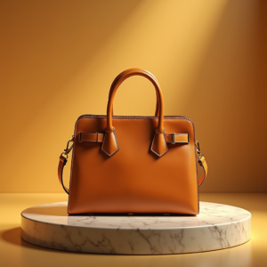 Jewelry — Tailored Leather Handbag With Polished Gold Product Ads #0317 (Dreamina)