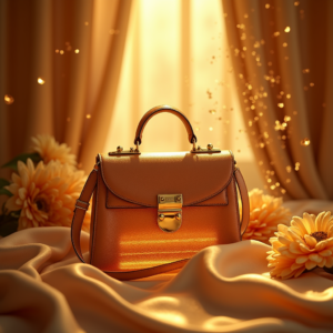 Jewelry — Tailored Leather Handbag With Polished Gold Product Ads #0341 (Dreamina)