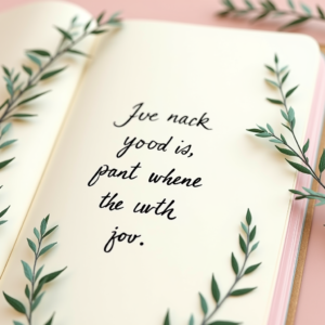 Junk Journal — Cozy Hand-lettered Quote Framed By Minimal Printable / Etsy #0026 (ChatGPT)