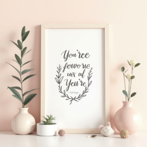 Junk Journal — Cozy Hand-lettered Quote Framed By Minimal Printable / Etsy #0092 (Dreamina)