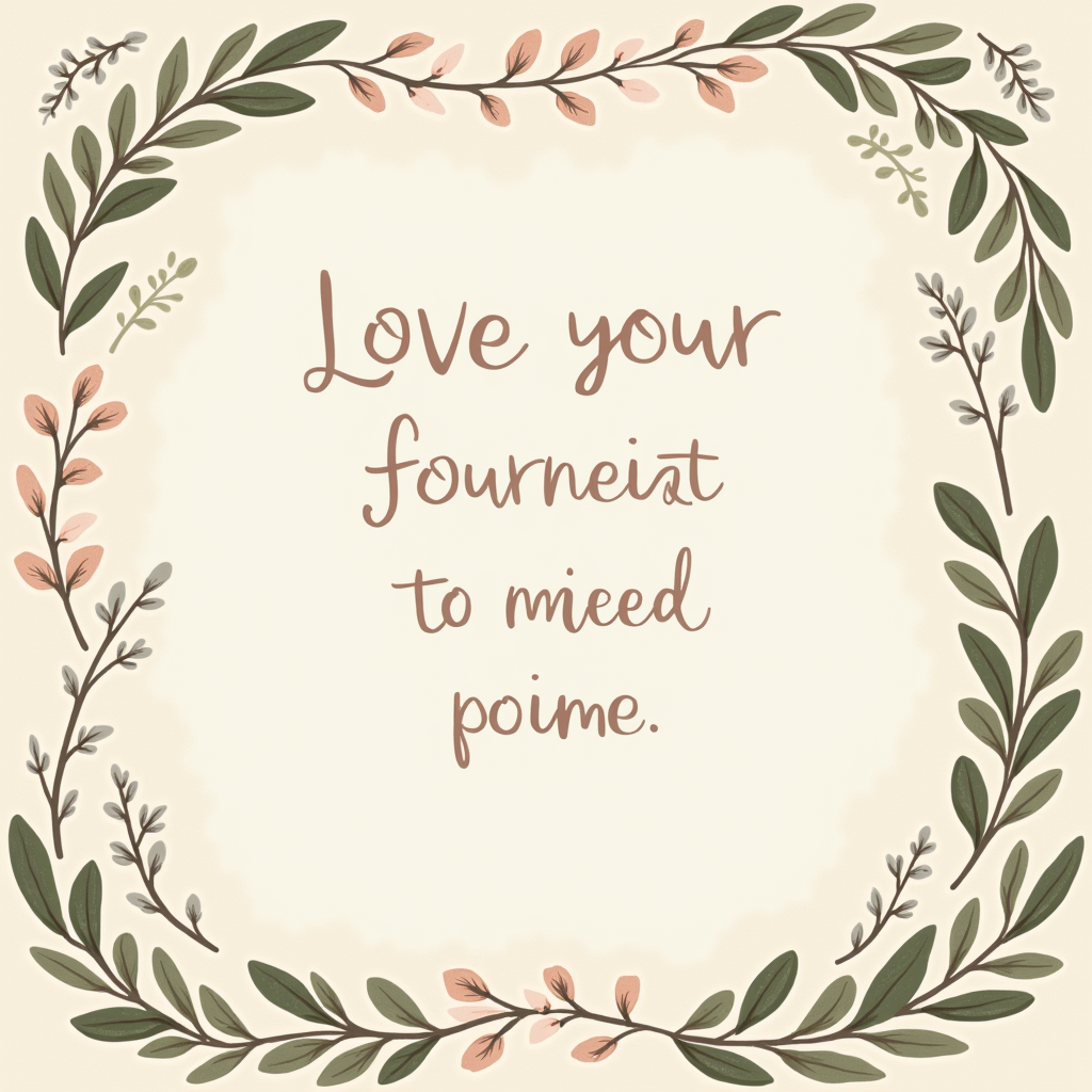 Junk Journal — Cozy Hand-lettered Quote Framed By Minimal Printable / Etsy #0228 (Krea)