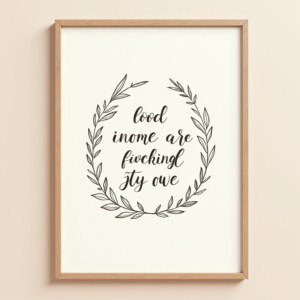 Junk Journal — Cozy Hand-lettered Quote Framed By Minimal Printable / Etsy #0312 (Krea)