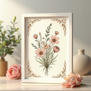 Junk Journal — Delicate Line-art Bouquet Of Wildflowers With Printable / Etsy #0049 (Gemini)