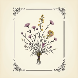 Junk Journal — Delicate Line-art Bouquet Of Wildflowers With Printable / Etsy #0193 (Gemini)