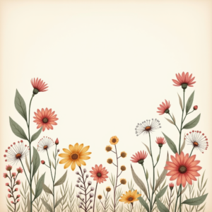Junk Journal — Delicate Line-art Bouquet Of Wildflowers With Printable / Etsy #0263 (FLUX)
