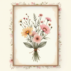 Junk Journal — Delicate Line-art Bouquet Of Wildflowers With Printable / Etsy #0275 (FLUX)