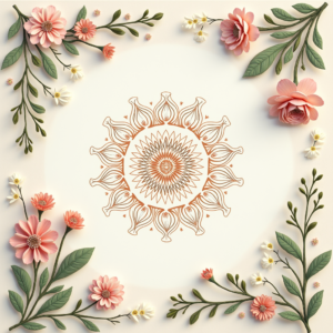 Junk Journal — Intricate Mandala Pattern Radiating From A Printable / Etsy #0003 (Firefly)