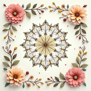 Junk Journal — Intricate Mandala Pattern Radiating From A Printable / Etsy #0015 (Firefly)