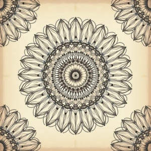 Junk Journal — Intricate Mandala Pattern Radiating From A Printable / Etsy #0045 (Midjourney)