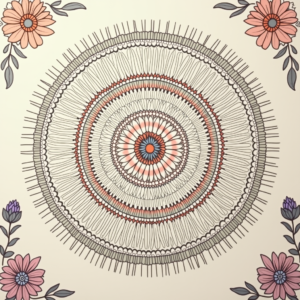 Junk Journal — Intricate Mandala Pattern Radiating From A Printable / Etsy #0075 (Firefly)