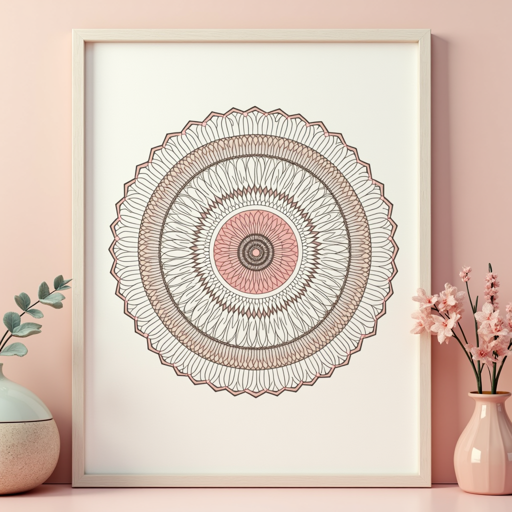 Junk Journal — Intricate Mandala Pattern Radiating From A Printable / Etsy #0087 (Firefly)
