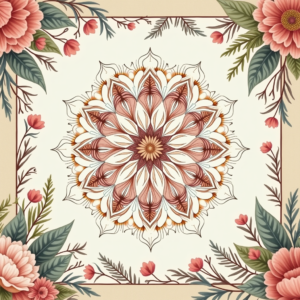 Junk Journal — Intricate Mandala Pattern Radiating From A Printable / Etsy #0159 (Firefly)