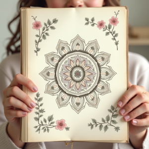 Junk Journal — Intricate Mandala Pattern Radiating From A Printable / Etsy #0207 (Firefly)