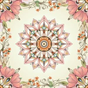 Junk Journal — Intricate Mandala Pattern Radiating From A Printable / Etsy #0225 (Midjourney)