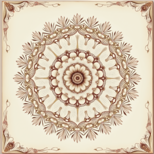 Junk Journal — Intricate Mandala Pattern Radiating From A Printable / Etsy #0265 (Gemini)