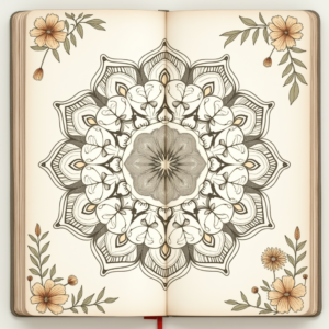 Junk Journal — Intricate Mandala Pattern Radiating From A Printable / Etsy #0301 (Gemini)