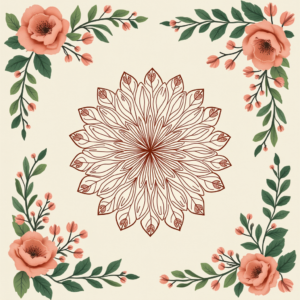 Junk Journal — Intricate Mandala Pattern Radiating From A Printable / Etsy #0313 (Gemini)