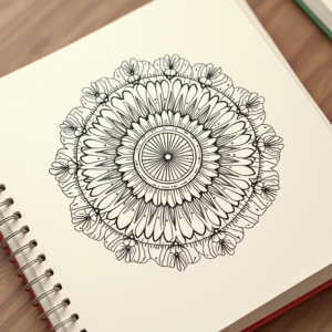 Junk Journal — Intricate Mandala Pattern Radiating From A Printable / Etsy #0325 (Gemini)