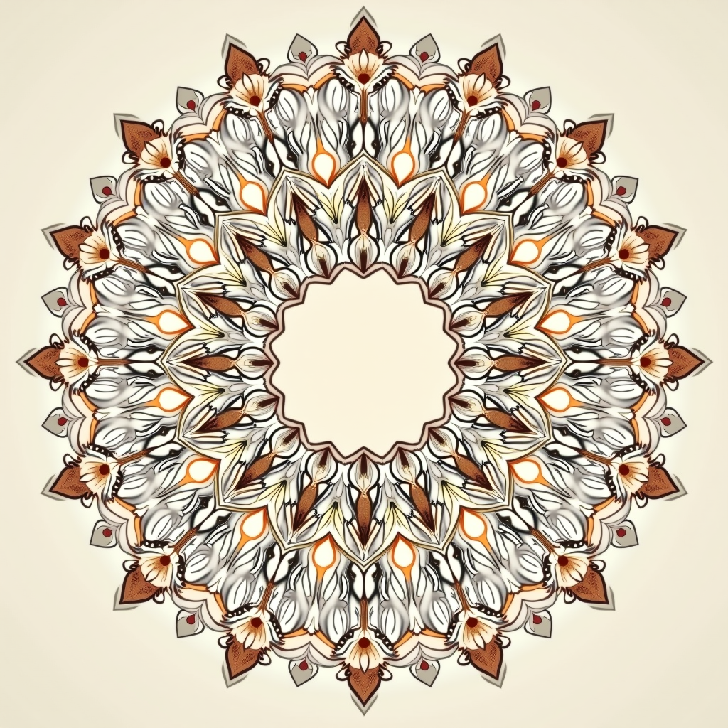 Junk Journal — Intricate Mandala Pattern Radiating From A Printable / Etsy #0331 (Seedream)