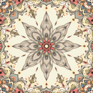 Junk Journal — Intricate Mandala Pattern Radiating From A Printable / Etsy #0337 (Gemini)