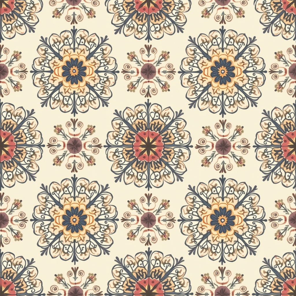 Junk Journal — Intricate Mandala Pattern Radiating From A Printable / Etsy #0343 (Seedream)