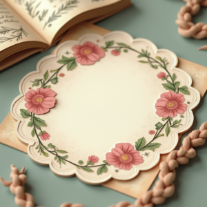 Junk Journal — Nostalgic Vintage-postcard-style Botanical Illustration Printable / Etsy #0054 (Leonardo)