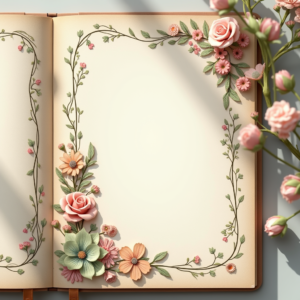 Junk Journal — Nostalgic Vintage-postcard-style Botanical Illustration Printable / Etsy #0066 (Leonardo)
