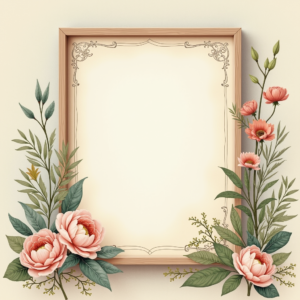 Junk Journal — Nostalgic Vintage-postcard-style Botanical Illustration Printable / Etsy #0280 (Recraft)