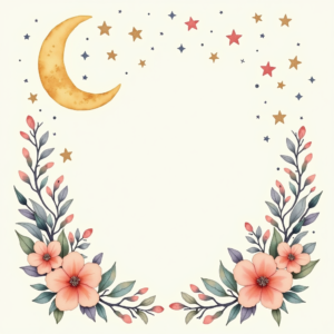 Junk Journal — Soft Watercolor-style Moon-and-stars Nursery Motif Printable / Etsy #0005 (Ideogram)