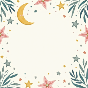 Junk Journal — Soft Watercolor-style Moon-and-stars Nursery Motif Printable / Etsy #0011 (FLUX)