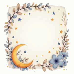 Junk Journal — Soft Watercolor-style Moon-and-stars Nursery Motif Printable / Etsy #0017 (Ideogram)